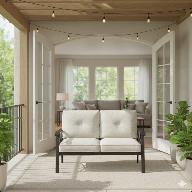 Canapé 48 po avec 2 sièges 48 po, Beige