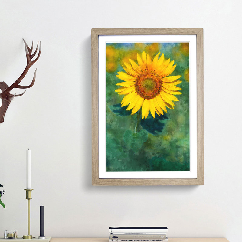The Sunflower - Picture Frame Painting Print, 87cm H x 62cm W x 2cm D, Oak Framed