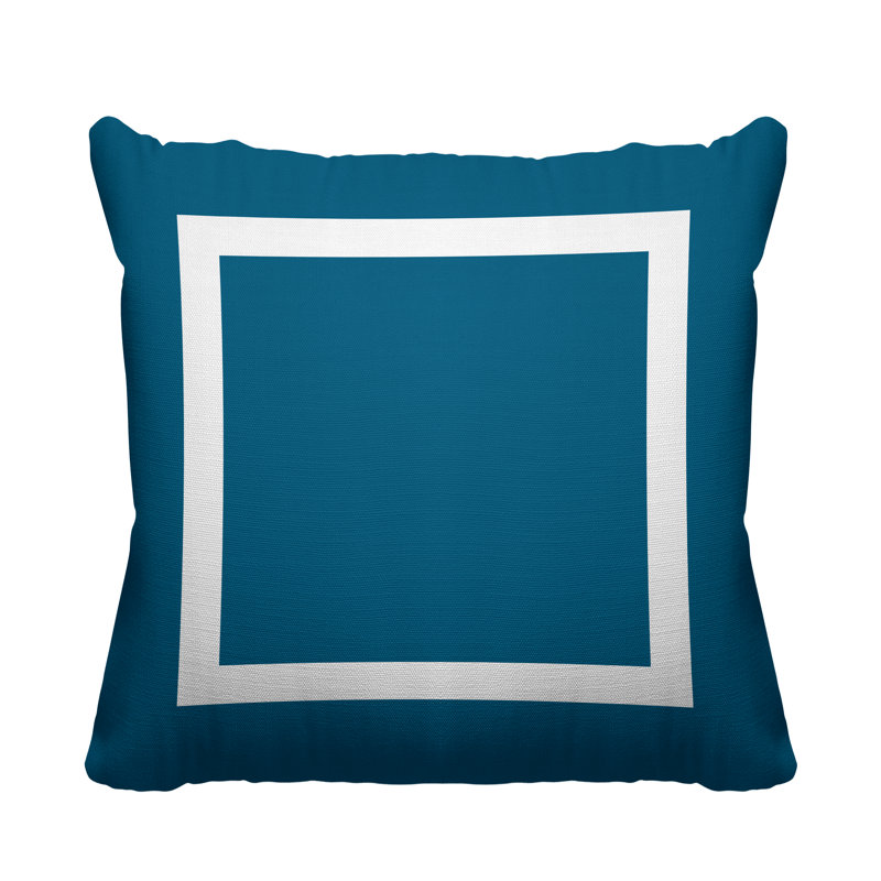 Luella Geometric Outdoor Reversible Throw Pillow, 17W" x 17H", Turquoise