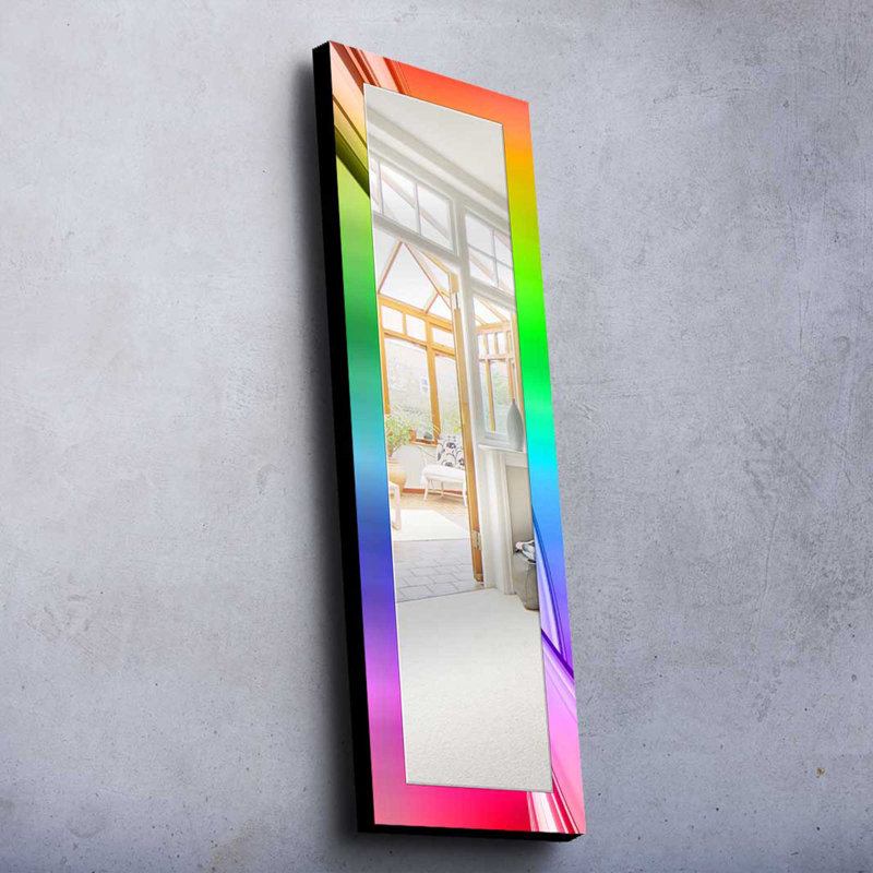 Élégant miroir décoratif avec cadre 100% bois de pin, 15,7 po x 47,2 po | Miroir en verre véritable (épaisseur: 0,2 pouce) | Peinture sur tissu élégante | Idéal pour le salon, la chambre à coucher et le vestibule