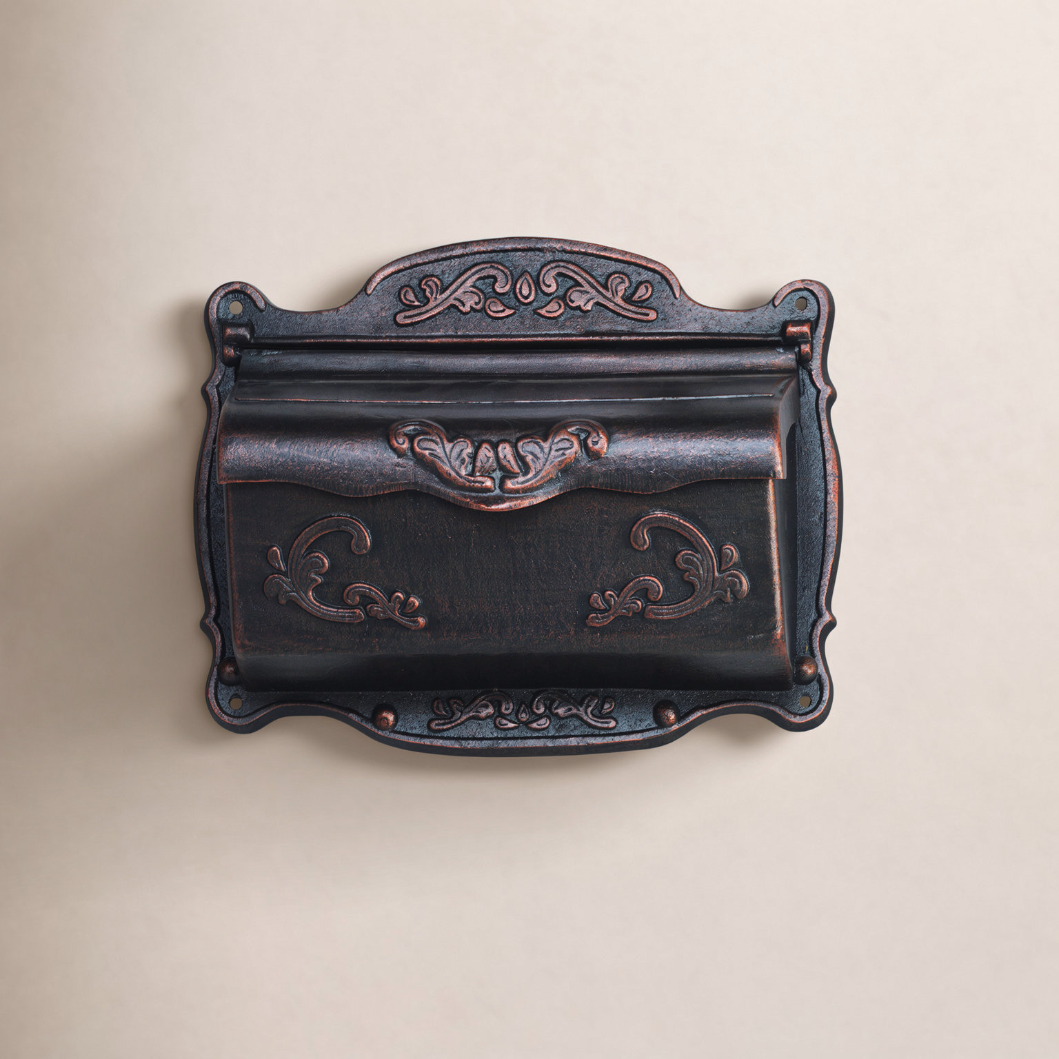 Antique Bronze Wall-Mounted Mailbox