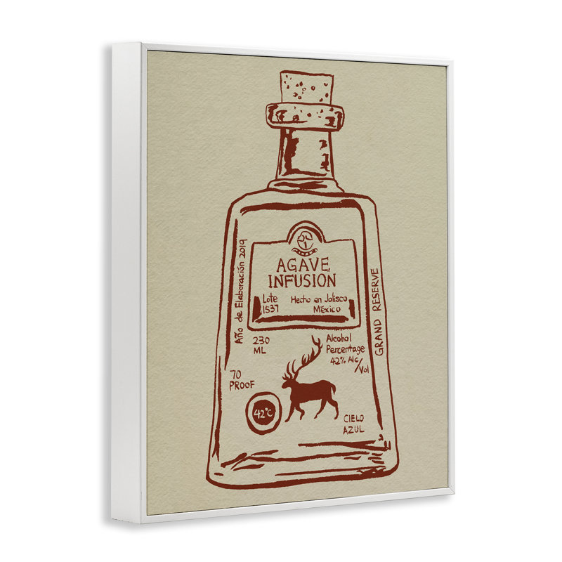 Giclée encadrée d'essence de liqueur simple, design par Melissa Wang, H 30 po x l 24 po