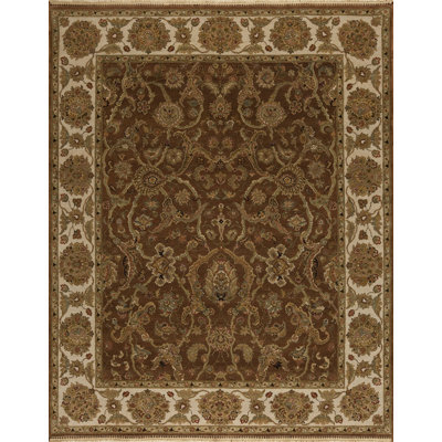 Tapis oriental en laine noué à la main moka / ivoire Passions