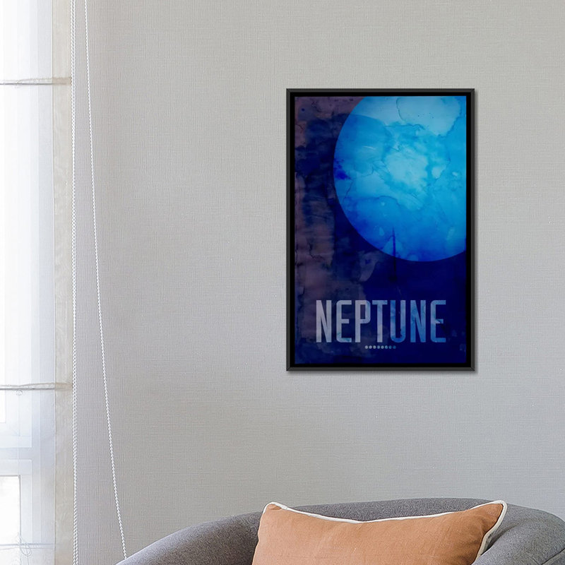« the planet neptune »-impression sur toile sans cadre Michael Tompsett, H 26 po x l 18 po x P 1,5 po, Toile avec cadre noir