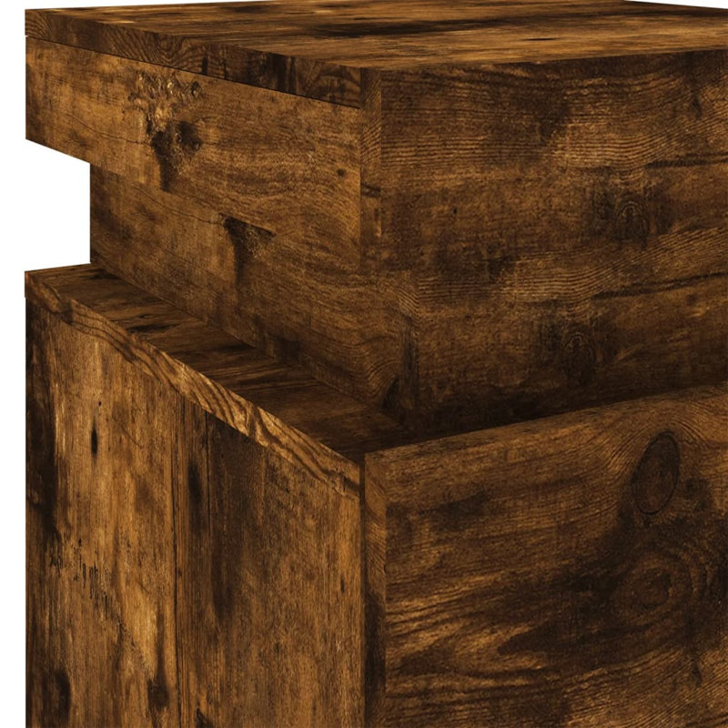 Steubenville 35cm W Manufactured Wood Bedside Table, Smoked Oak
