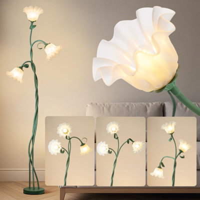 Vintage LED Floor Lamp With Adjustable Gooseneck, 3 Color Modes, Flexible Design For Living Room, Bedroom, Office Decor