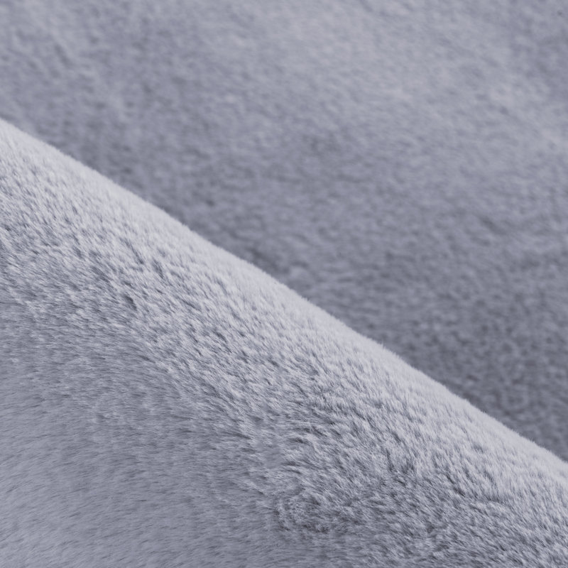 Solid Colour Knitted Area Rug, Rectangle 80 x 120 cm, Anthracite