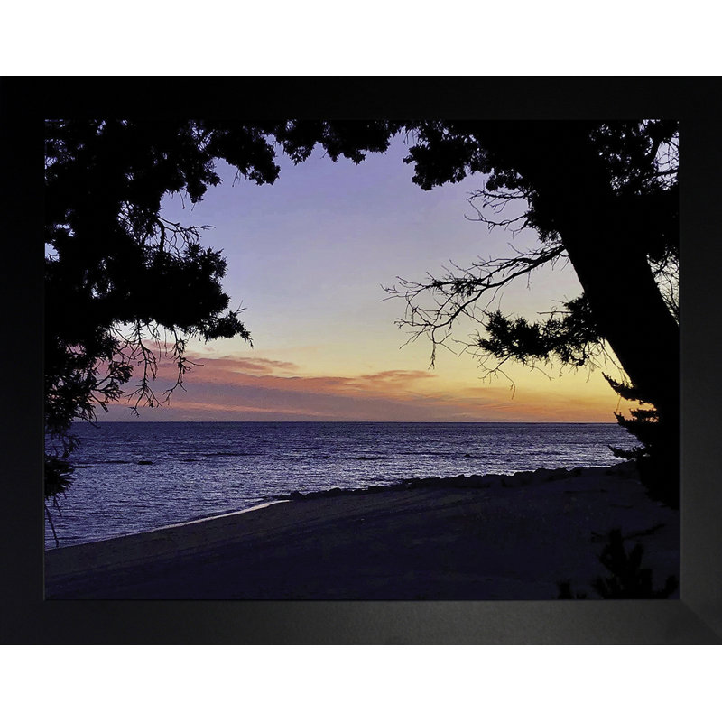 Silhouette de la mer - photographie, H 13,5 po x l 16,5 po x P 1,25 po, Papier encadré noir, Pas de tapis