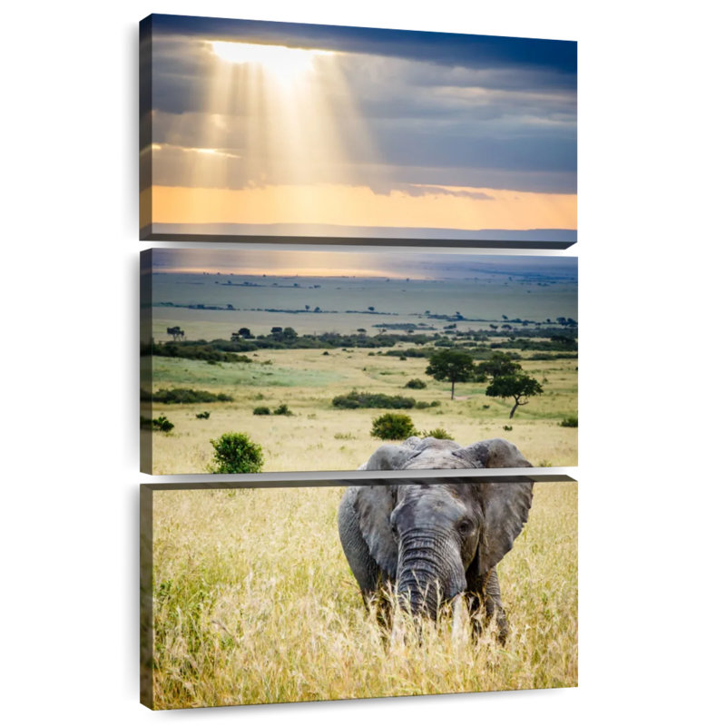 Brampt Savanna Elephant, 65" H x 42" W