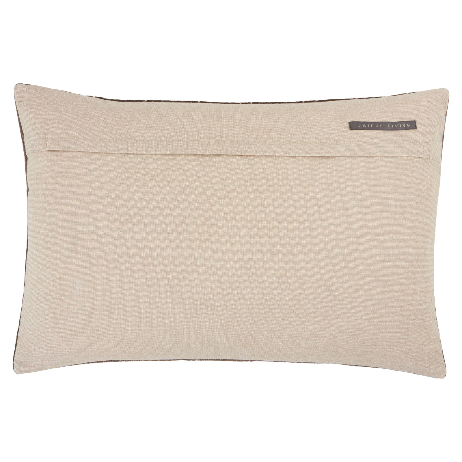 Ryans Embroidered Cotton Lumbar Throw Pillow, Down, Blush, Rectangle 13" H x 21" W