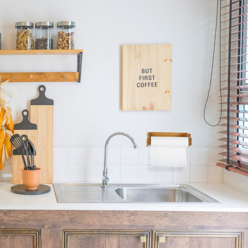 Honey Oak Wood Traditional Paper Towel Holder
