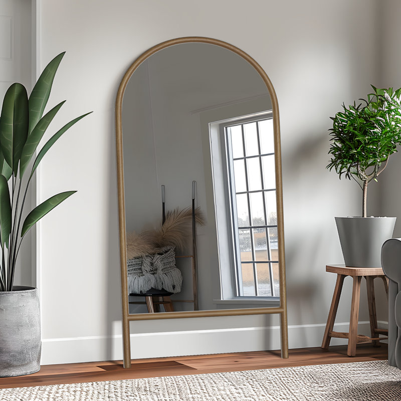 Vasilij Solid Wood Arched Mirror, 71" x 31", Brown