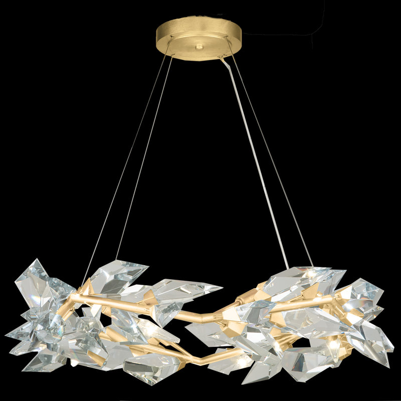 Lustre rond 34 po Foret, Doré