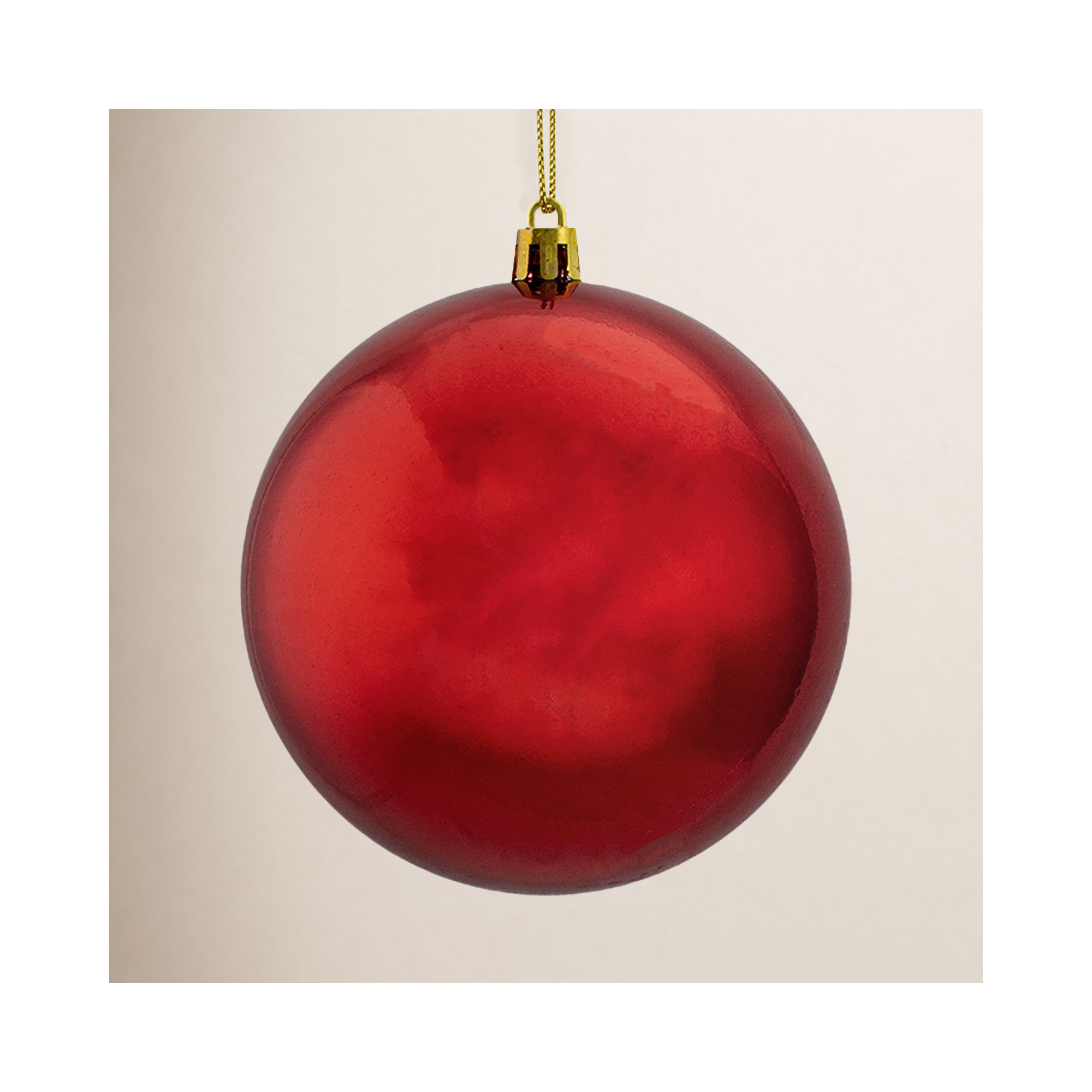Shatterproof Shiny Christmas Ball Ornaments, Red