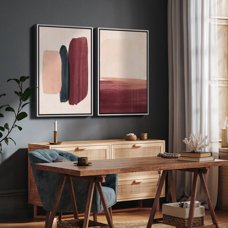 Art mural encadré, rétro, antique, classique pour chambre à coucher - 16 po x 24 po x 2 panneaux, H 24 po x l 16 po, Blanc