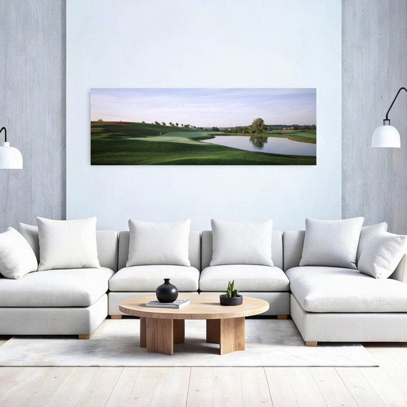 Pond in a golf course The Meadows Golf Course Dubuque Dubuque County Iowa USA 1 Piece Wrapped Canvas Panoramic Wall Art