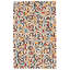 Tapis jaune / rouge / bleu en laine de vache Aljet