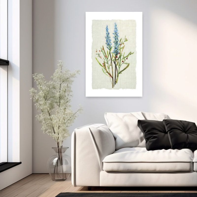 «Honeybloom Botanical II Delicate Elegant Organic Lavender Flower», art mural, H 36 po x l 24 po