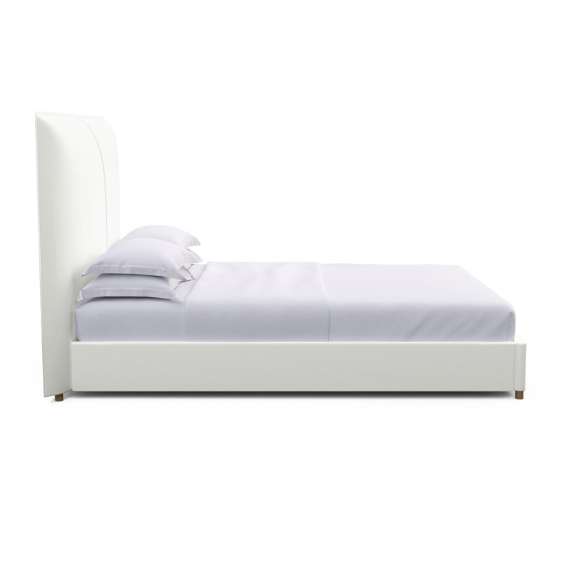 Mansfield Upholstered Bed, Full, Plush Velvet Blanc, Weathered