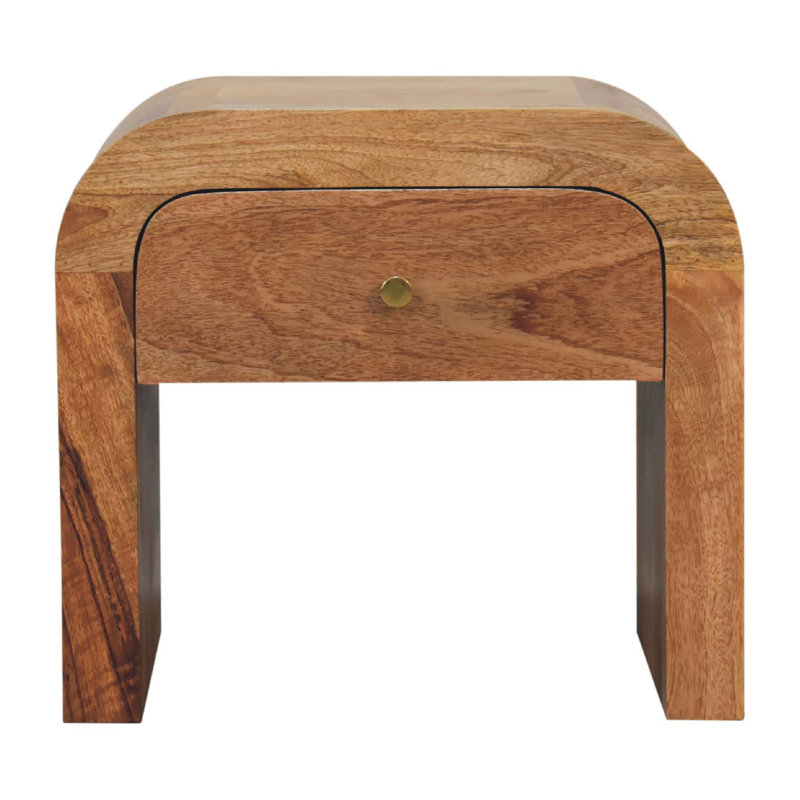 Table de chevet en bois massif Aviance, Beige