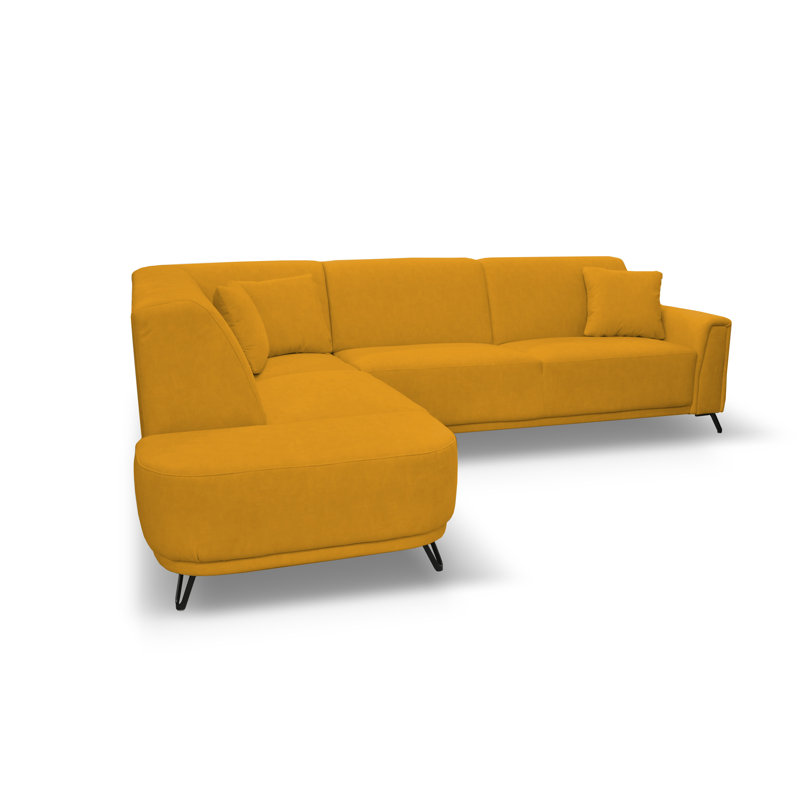 Vecellio 4 Seater Corner Sofa , Light yellow, Left facing