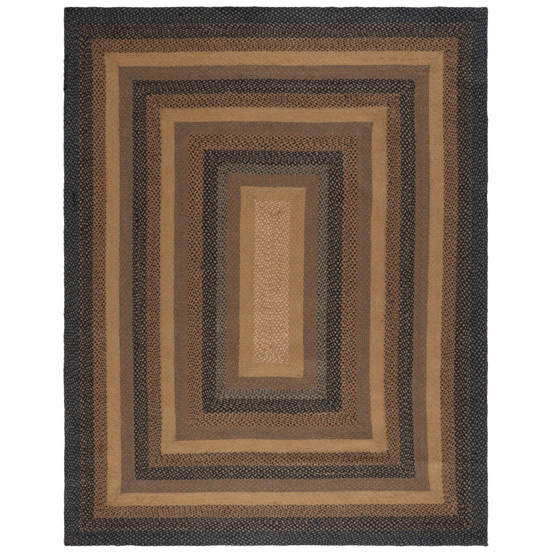 Tapis tressé à rayures en jute, Rectangle 3 pi x 5 pi