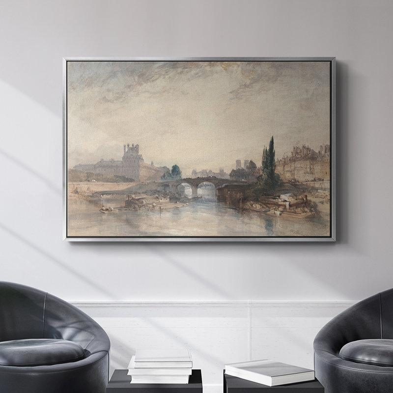 Paysage rétro - CDXL III, H 27 po x l 41 po x P 2 po, Toile encadrée noyer flottant