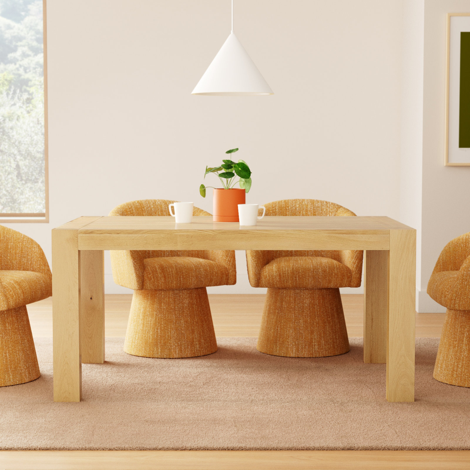 Yochanan 62" Oak Dining Table, Natural