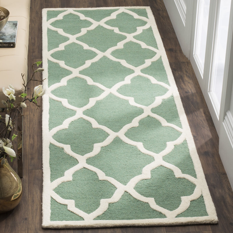 Roan Trellis Wool Hand Woven Area Rug, Runner 76 x 244 cm