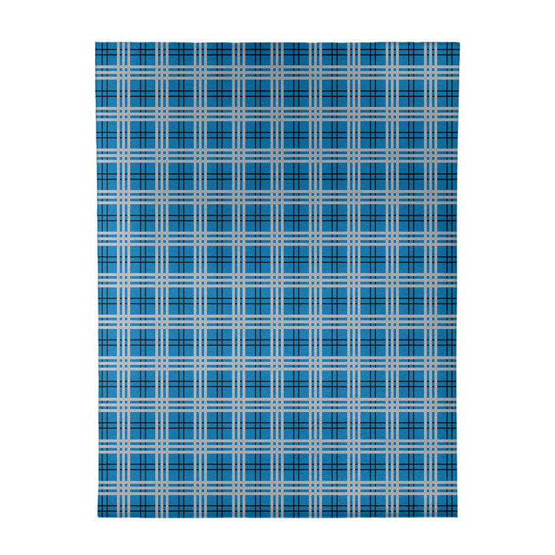 Tapis à carreaux bleu, Rectangle 9 pi x 12 pi