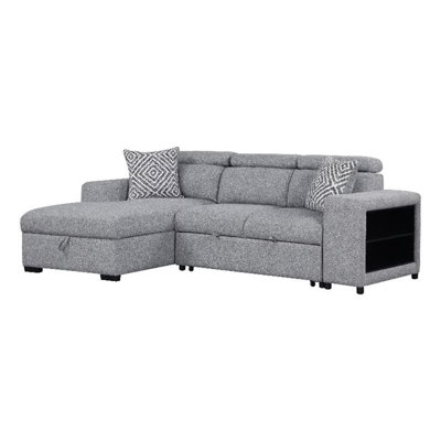 102.4" W Contemporary Left-Chaise Sectional, Gray