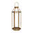 32" Gold Geometric Metal Floor Lantern Candle Holder