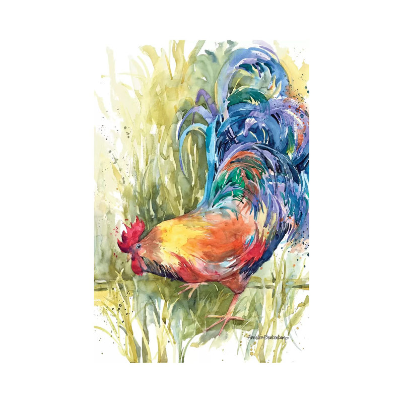 Fountain Of Feathers by Annelein Beukenkamp - Wrapped Canvas Painting, 20.32 cm H x 30.48 cm W