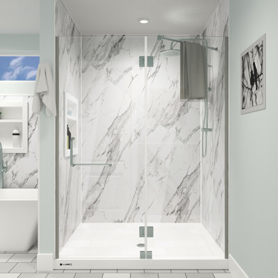 Atticus Tub And Shower Surround With White Trim & Accessories 3 Wall 48964896