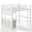 Lit mezzanine double avec bureau, tiroirs, éclairage DEL, port USB, miroir et structure robuste. Lit mezzanine multifonctionnel pour adolescents et adultes. Blanc/Noir.-214105056-214105059