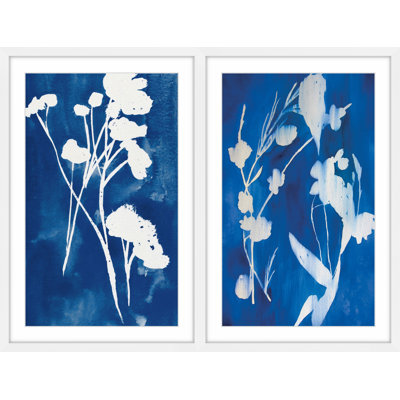 " A Touch Of Royal Blue Diptych " 2 - Pieces