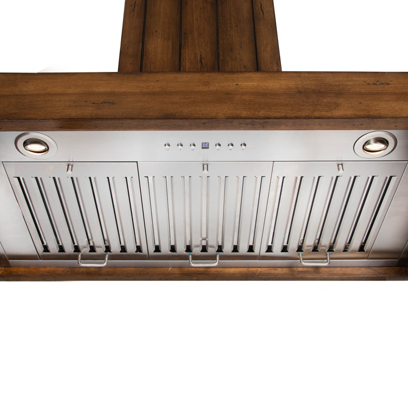30" 400 CFM Ducted Wall Mount Range Hood, Rustic Light, 36"