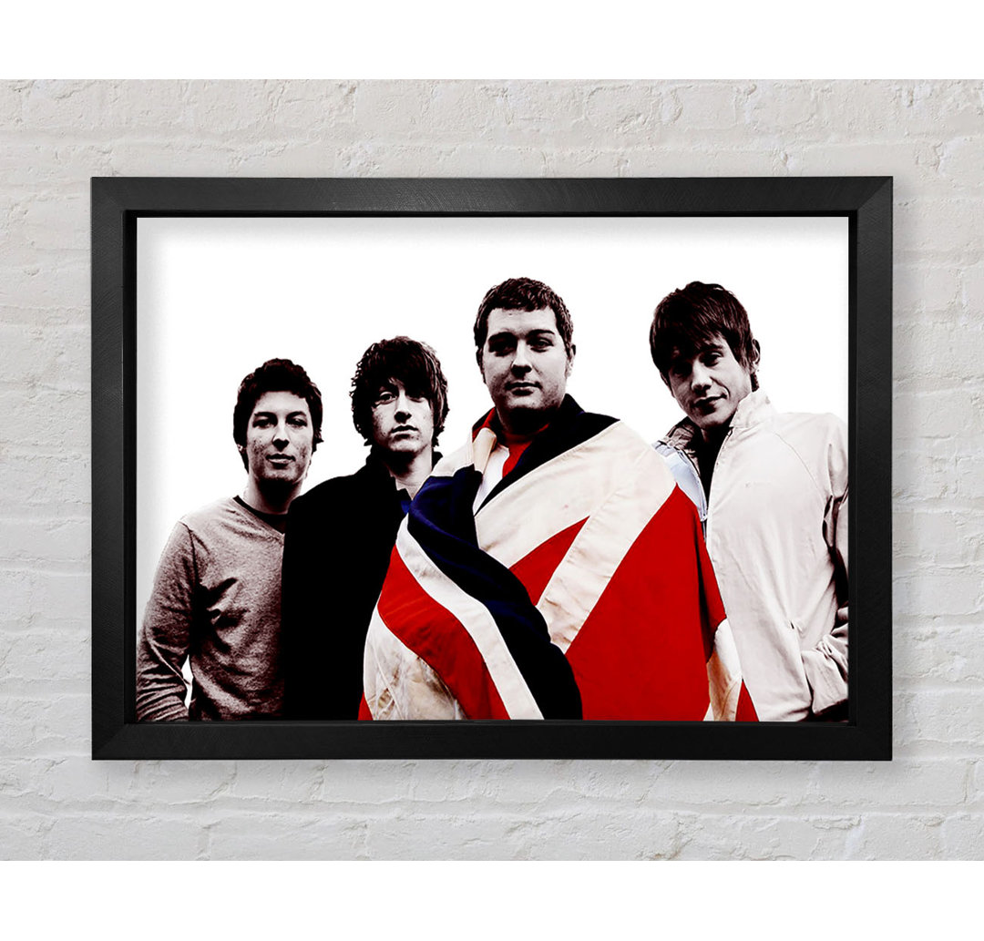 Arctic Monkeys Britische Flagge B N W - Einzelne Bilderrahmen Kunstdrucke