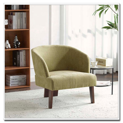 Accent Chair with Round Back & Wooden Legs