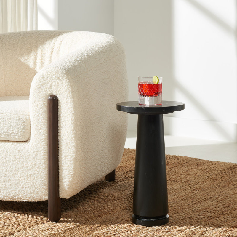 Daktari Marble Top End Table, Black