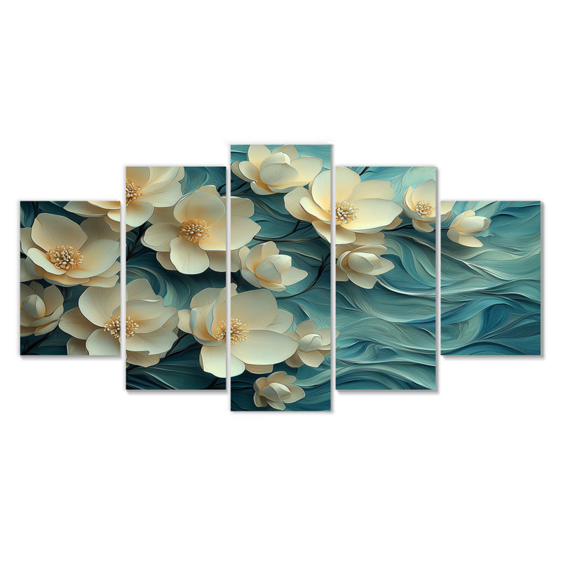 Jardin de magnolias sur la rivière Agae I - décoration murale - art mural traditionnel diamant