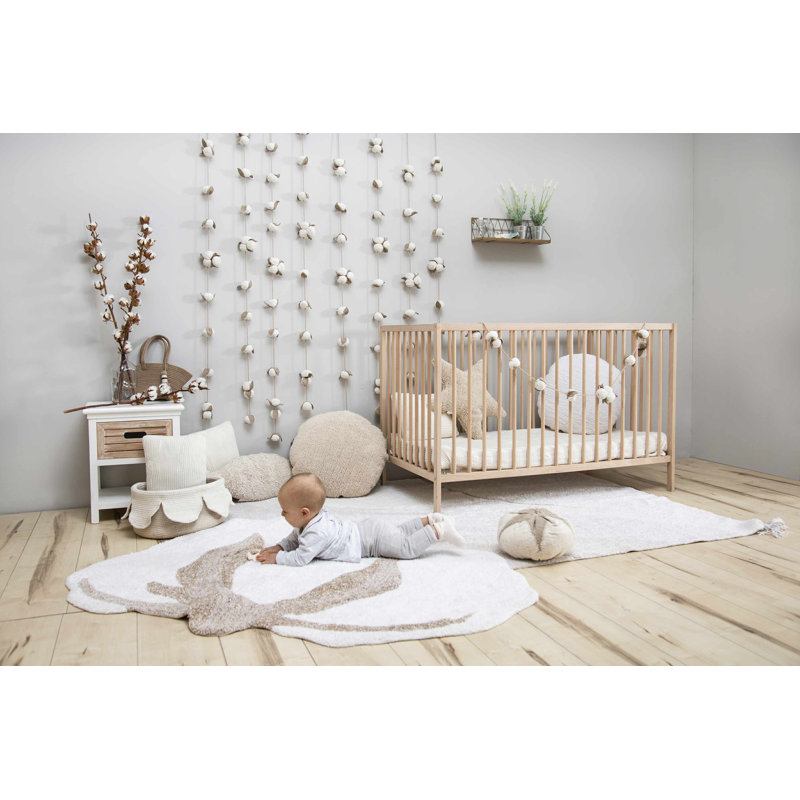 Ivory and Natural Cotton Cord Petal Basket