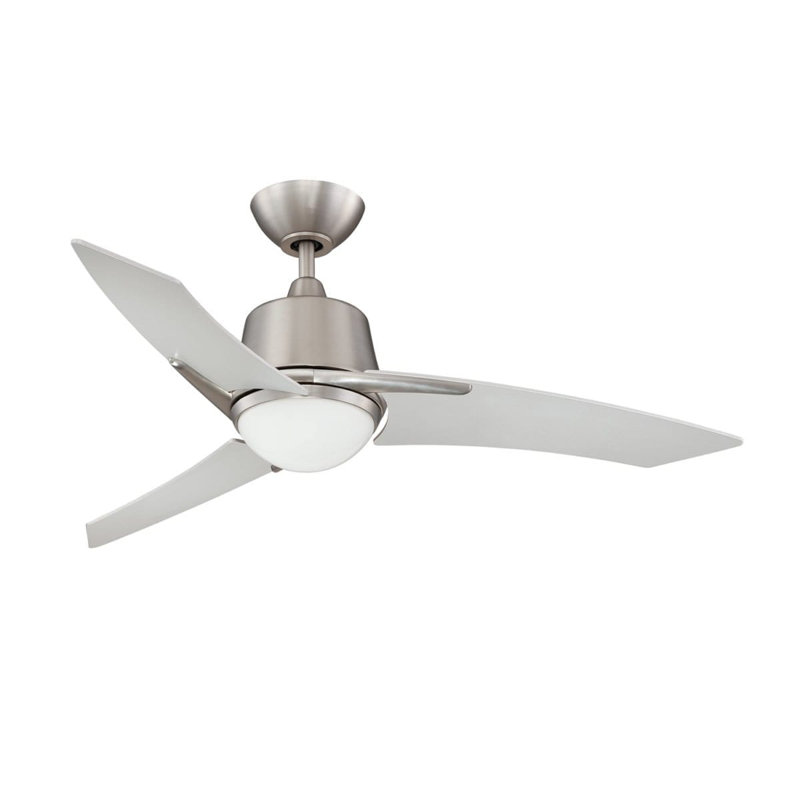Scimitar 44 LED Ceiling Fan with Remote Control & Light Kit | Stylish & Efficient Design, Silver
