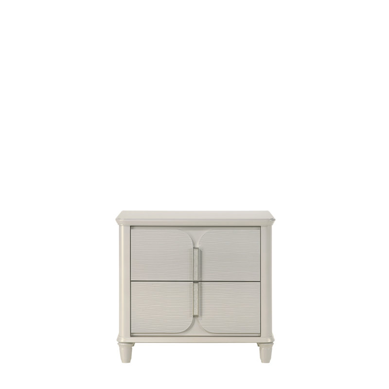 Table de chevet avec finition blanc perle