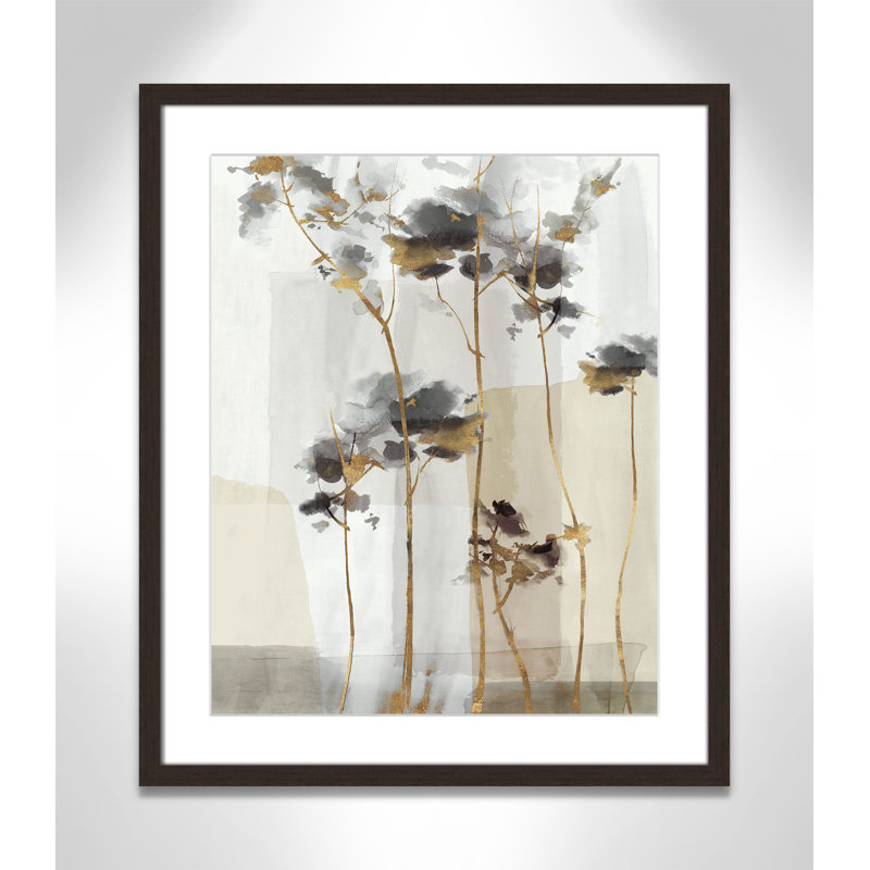 Impression Golden Zen II par Eva Watts, L 21,5 po x H 25,5 po, Matted Print, Noyer à grain ouvert
