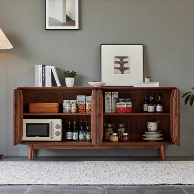 Simple Rounded-Edge Four-Door Accent Cabinet