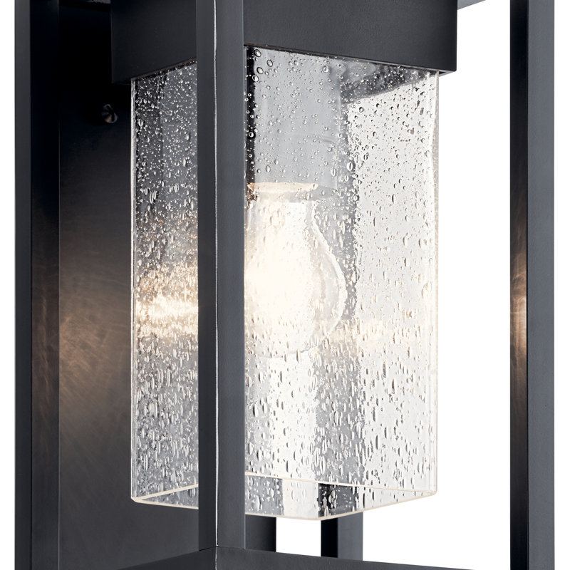 Lanterne murale d'extérieur Harjeevan, Noir, H 12 po x l 7 po x P 7 po