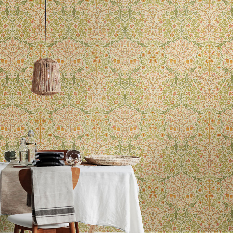 Blackthorn Damask - Olive & Clay, Green