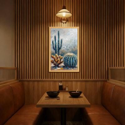 Plantes et fleurs, paysage de cactus du désert, reproduction d'art