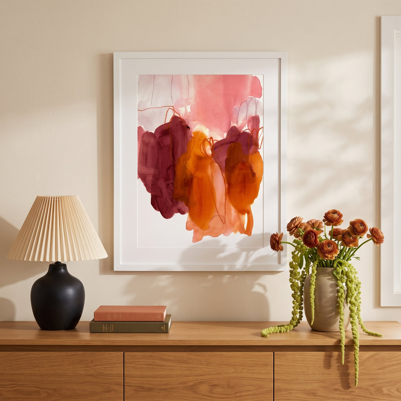 Orelia "Abstract Painting X" Print, White, 17" H x 14" W